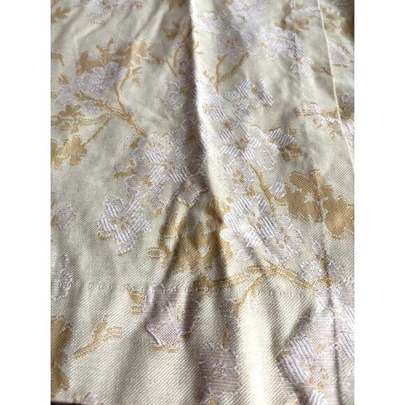 VTG 4 Panels Pinch Pleat Curtains Valance Blackout Soft Yellow Floral USA 24"x81 - Picture 2 of 11